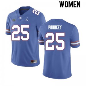 Women's Florida Gators #25 Ethan Pouncey NCAA Nike Royal Authentic Stitched College Football Jersey VKZ1562HI